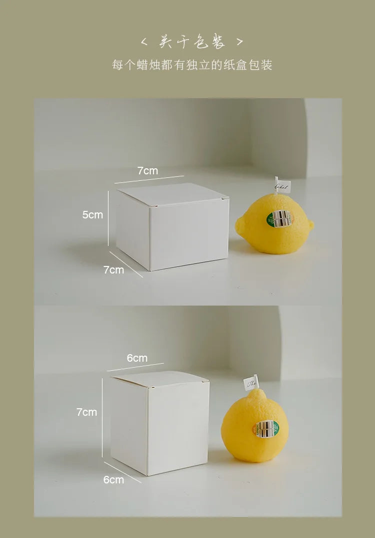 Bougie parfumée décorative au citron, cadeau d'anniversaire parfumé DIY, bougie imitation fruit