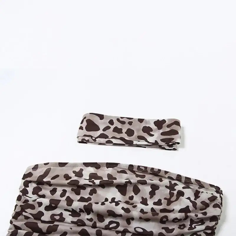 Women's Sleeveless Top Summer Fashion Leopard Print Slim Strapless Backless Scarf Tube Tops Retro Sexy Vest - Lootquake