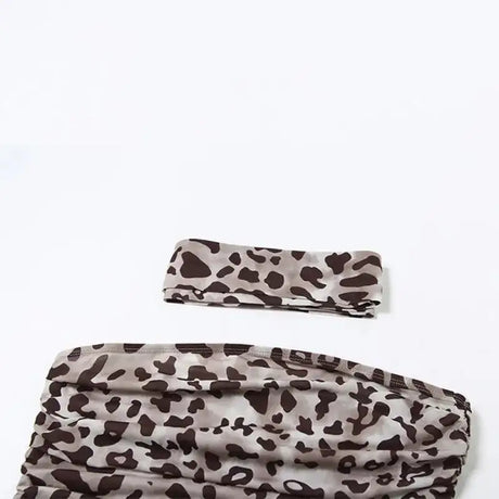 Women's Sleeveless Top Summer Fashion Leopard Print Slim Strapless Backless Scarf Tube Tops Retro Sexy Vest - Lootquake