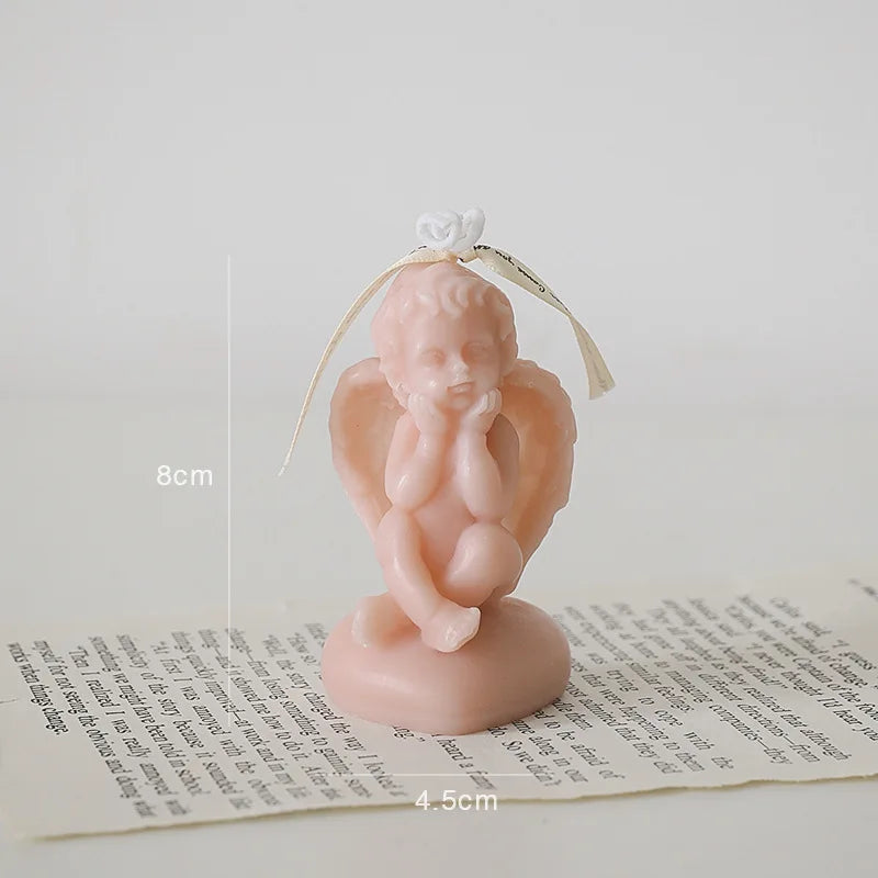 Vela perfumada con forma de ángel para decoración de habitación, estilo nórdico, que alivia la fatiga y crea un ambiente festivo para bodas y cumpleaños.