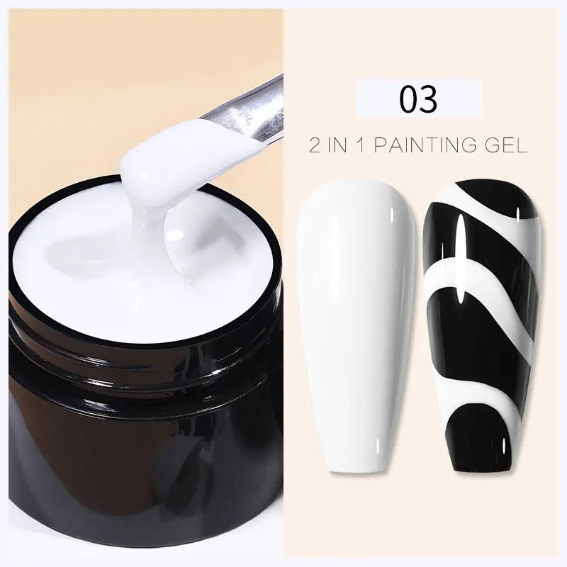 BORN PRETTY Metallic Painting Gel Gold Silver Mirror Effect Nail Polish Super Bright Drawing Line French Nail UV Painting Varnis