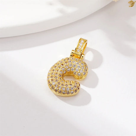 BenS Gold color Hip Hop letter Pendant Initial charms for Jewelry making handmade necklaces zircon 26 letters charms wholesale - Lootquake