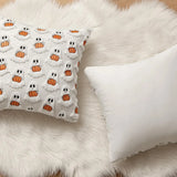 Halloween Decor for Bedroom Bed Living Room Sofa Cushion Cover White45X45CMCute Ghost Pumpkin Plush Faux Fur Pillow Covers Soft