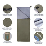 Saco de dormir portátil para exteriores Lixada de 190 x 75 cm, para acampar, viajar, senderismo, multifunción, ultraligero, 680 g, para mochileros.