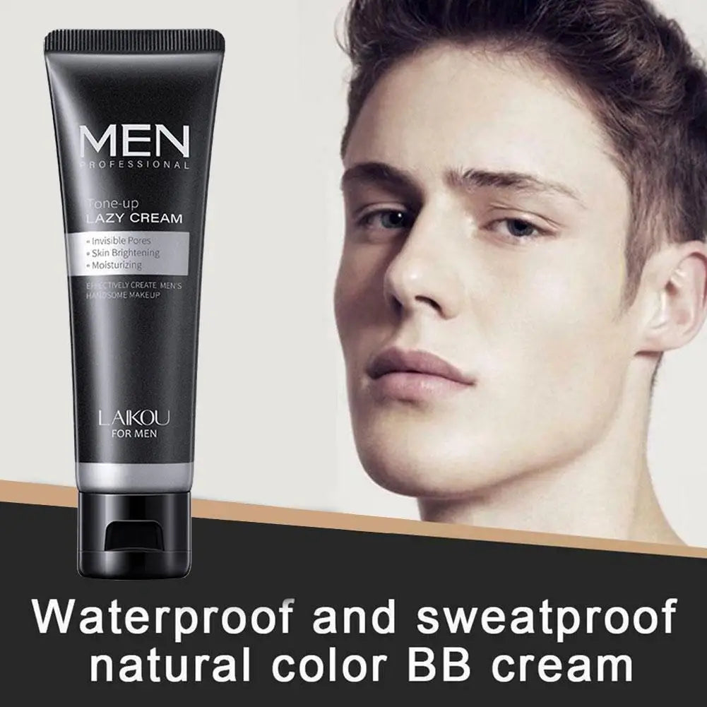 Men's BB Cream Full Coverage Facial Concealer Long Lasting Makeup Foundation Waterproof BB Liquid Foundation Cosmetics for Men