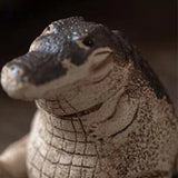 Cute And Lovely Small Crocodile Garden Statue Durable Art Figurine For Backyard Parks Creative Animals Sculpture Home Decoration