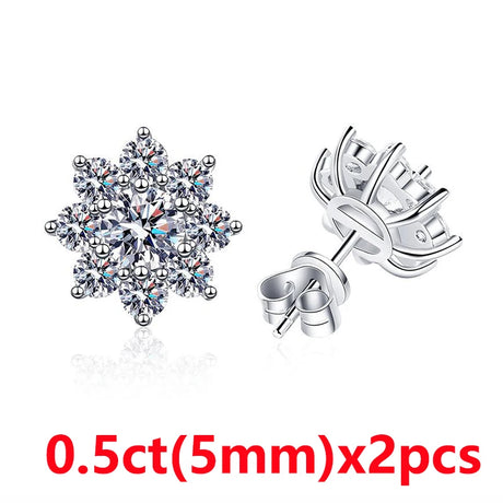 COSFIX Moissanite Necklace For Women 1 CT D Color VVS1 Excellent Cut Round Diamond Sunflower Pendant Necklace 925 Silver Jewelry - Lootquake