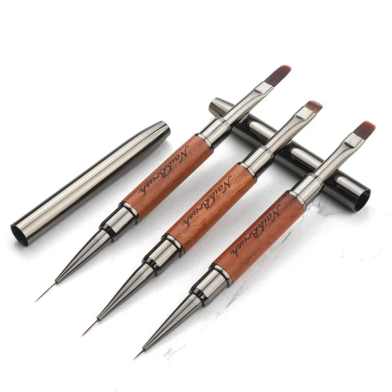 New Dual-ended Nail Brush Acrylic Nail Art Brushes Professional UV Gel Nail Polish Liner Flower Painting Drawing Manicure Tools