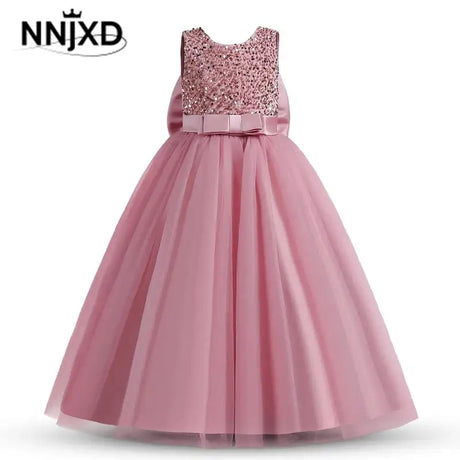 Girls Bridesmaid Dresses For Wedding 5-14 Yrs Kids Lace Flower Birthday Party Long Dress Teen Girl White Formal Pageant Vestidos - Lootquake