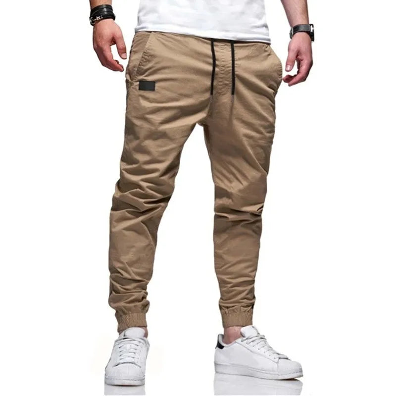 2025New Men's Casual Sports Pants Sweatpants Male Jogger Cargo Harem Pencil Pants Trousers Multi-pocket Sweatwear