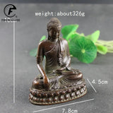 Estatua antigua de Buda Shakyamuni de cobre, hecha a mano en latón, escultura budista, figuritas hindúes de Feng Shui, meditación, decoración del hogar.