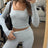 Ladies Yoga Workout Blouses Tees Women Cross Wrap Tie Crop Tops Fashion Long Sleeve Deep V Neck Solid Color Slim Fit T-Shirts - Lootquake
