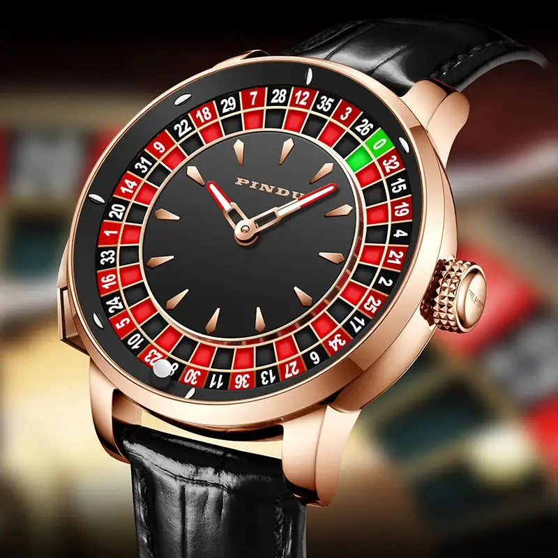 Pindu Player Gambling Series Men's Watch European Roulette Poker Game Fully Automatic Mechanical Sports Design Party Watch - Lootquake