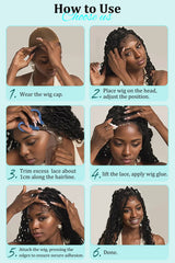 36" Long Island Twist Braided Wig - Knotless Synthetic Full Lace with Baby Hair