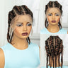 14" Short Knotless Cornrow Braids Wig | Transparent Full Lace Bob