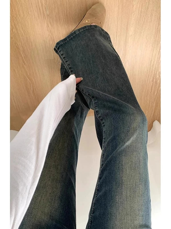 High Waist Wide Leg Jeans Women's Spring Autumn Loose Fit Conceal Hip Pear Shape Body Retro Blue Flared Denim Pants - Lootquake