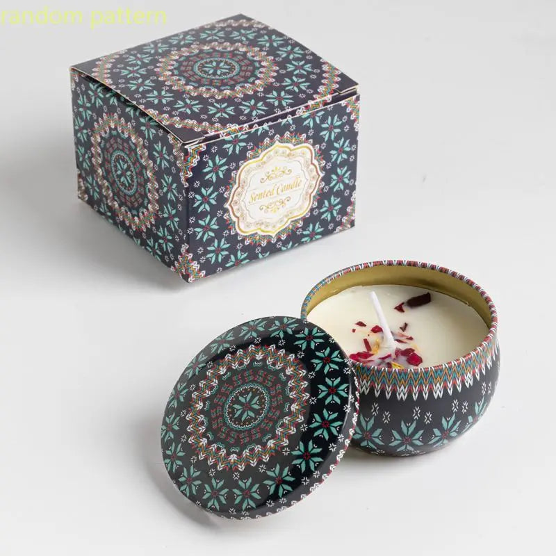 Velas aromáticas de osmanthus y gardenia con pétalos. Pequeñas velas aromáticas románticas para cumpleaños de niñas. Aromaterapia para el hogar.