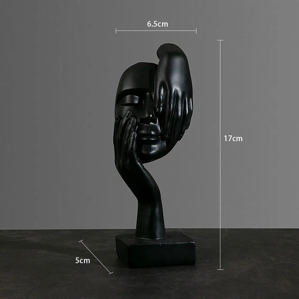 Estatua abstracta de resina, adornos de escritorio, esculturas, figuras, rostro, personaje nórdico, luz, arte de lujo, artesanías, decoración de oficina y hogar.