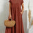 Women Elegant Solid Maxi Dress Summer Short Sleeve O Neck Vintage Harajuku Cotton Linen Loose Sundress Y2K Pockets Long Dress - Lootquake
