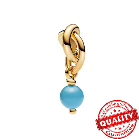 Unique 925 Sterling Silver Colorful Birthstone Eternity Round Dangle Charm Fit Original Bracelet Girls Birthday Jewelry Gift - Lootquake