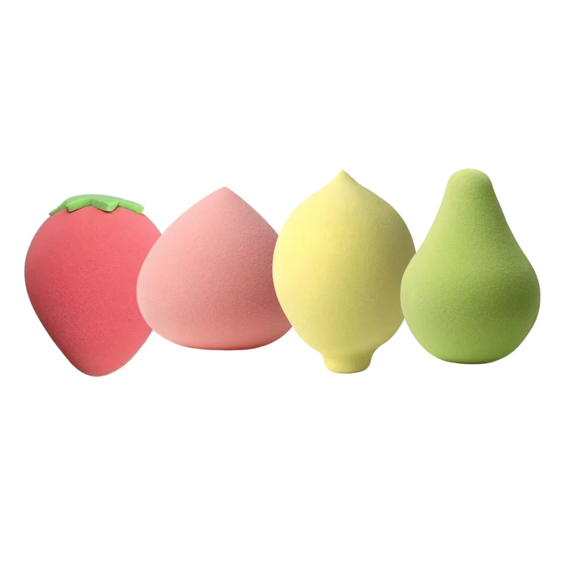 Lot de 4 houppettes à poudre de maquillage souples en forme de fruits, éponges en forme d'œuf de beauté, houppettes cosmétiques, éponges à fond de teint souples, outil de beauté