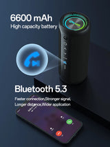 Altavoz Bluetooth portátil impermeable Ohayo de 35 W con potente sonido de 360 grados y graves potentes, TWS, IPX7 resistente al agua.