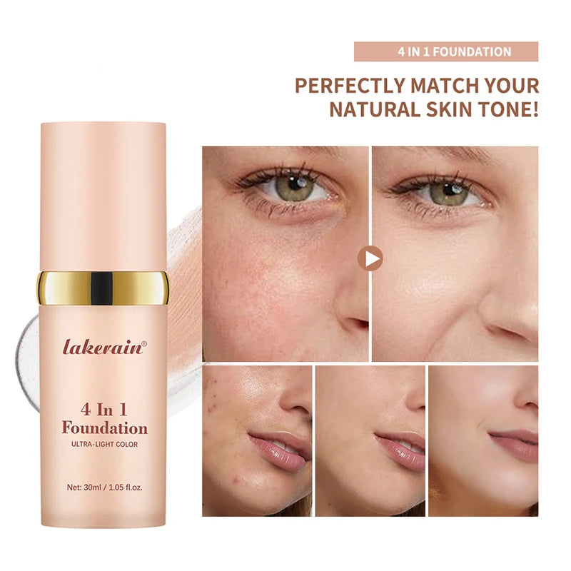 White Liquid Foundation Color Changing Foundation High Coverage SPF30 Sunscreen Concealer CC Cream Korean Makeup Base Cosmetic