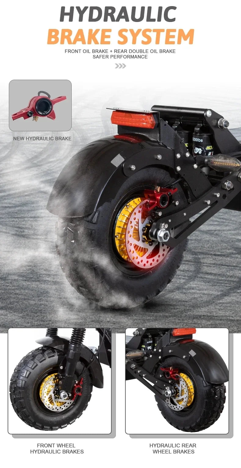 m10 8000W 60V 65AH large electric scooter max speed 90-120km/H 13inch off-road tyres lcd display removable large seat  escooter