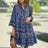 Women Floral Print Maxi Dress Fashion Casual V Neck Long Dress Plus Size Summer Boho Dress Ruffle Three Quarter Sleeves Dresses - Lootquake