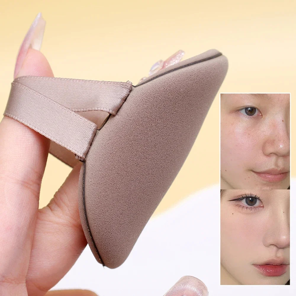 30Pcs Thickened Double Ribbon Wet Dry Dual-use Makeup Puff Black Skin Color Teardrop Shape Powder Puffs Foundation Cosmetic Tool