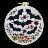 Halloween-themed pattern hand-embroidery DIY set material package, the set includes needles, threads, embroidery strips, and an