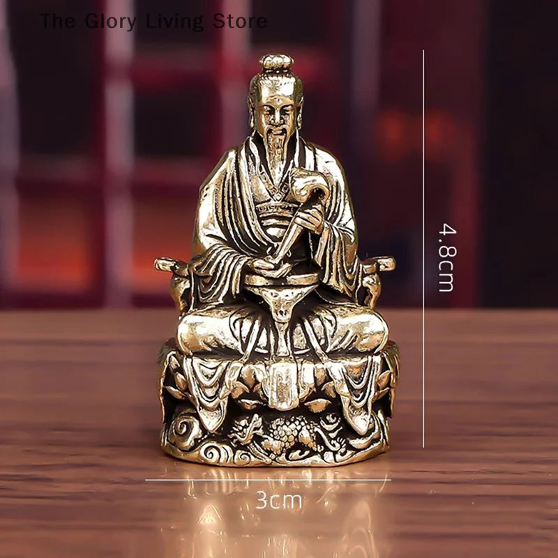 Sanqing Tianzun Statue Chinese Taoism Taishang Laojun Crafts Ornament Sculpture Carving Statue Collection Home Decor