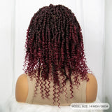 1B/27 Short Passion Twist Lace Front Wig | Knotless Braids | Baby Hair | Synthetic Twist Spring Wig