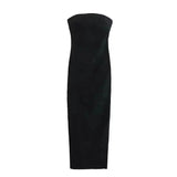 TRAF Off Shoulder Denim Dress Woman Blue Corset Long Dress Women Midi Bodycon Dresses For Women 2023 Elegant Party Dresses - Lootquake