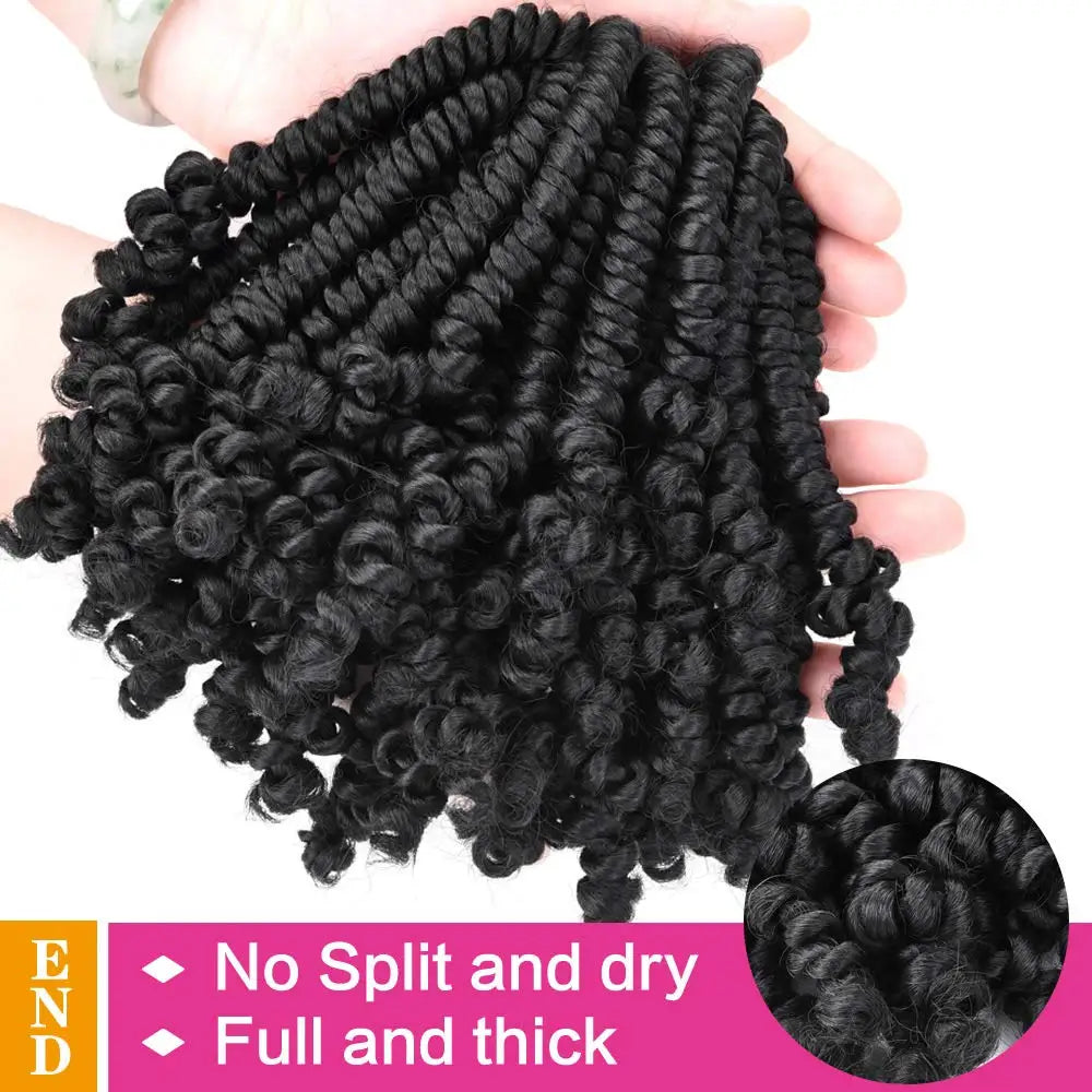 Bob Spring Twist Crochet Hair | Pre-Twisted Passion Twists | Pre-Looped Braids | 6-8 Inch | 20 Strands/Pack