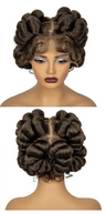 613 Blonde Short Bantu Knotless Braids Wig | Handmade Full Lace | Baby Hair