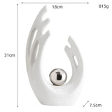 Abstract Ceramic Sculpture Golden Art Statue Modern Home Decor Accessories Living Room Desk Office Supplies Crafts Gifts