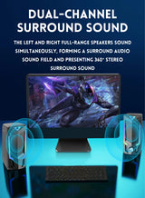 Altavoz para computadora Bluetooth RGB, altavoz para computadora de escritorio, altavoz para computadora portátil, altavoz estéreo de escritorio, alimentación por USB, con LED ambiental