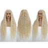 32" 613 Blonde Boho Box Braids Wig | Full Lace Front Knotless Cornrows & Curls | Synthetic Braided Wig for Women
