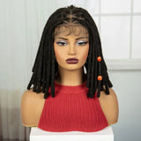 Blue Faux Locs & Knotless Braids Wig | Full Lace | Baby Hair | Dreadlock Style