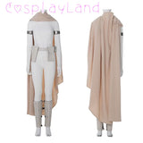 Halloween Costume Star Queen Amidala Cosplay Outfit White Women Suit With Top Pants Cloak Belt Props Shoe Covers Custom Made