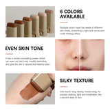 Foundation Tint Stick Balm Serum Boosted Skin Tint Plumper Foundation Stick Smooth Plumper Travel 6 Colors with Fingertips Makeu