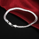 Pulsera de plata de ley 925 con dije de moda para hombre y mujer, cadena de cuerda trenzada, joyería fina, regalo de boda, fiesta y Navidad.