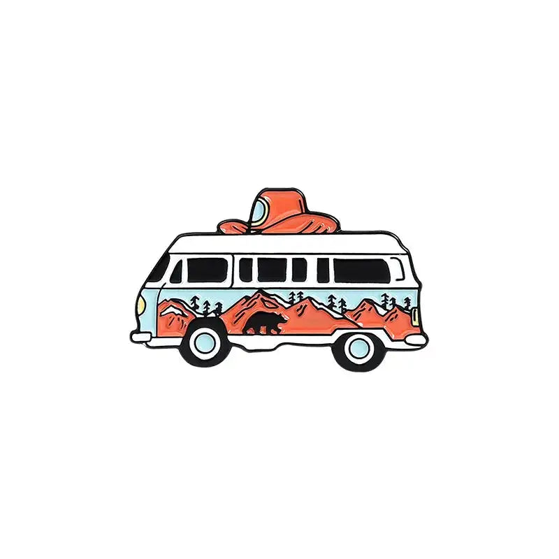 Camping Life Enamel Pin Outdoor Compass Canvas Shoe Bonfire Tent Motorhome Brooches Bag Lapel Pin Badge Jewelry Gift for Friends - Lootquake