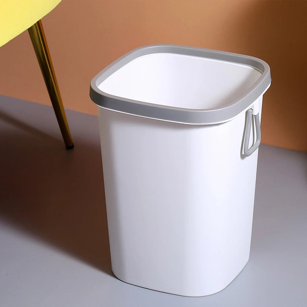 Poubelle 8 L avec couvercle bleu pour cuisine et salle de bain, petite poubelle carrée en polypropylène pour le recyclage des déchets de papier et des ordures ménagères