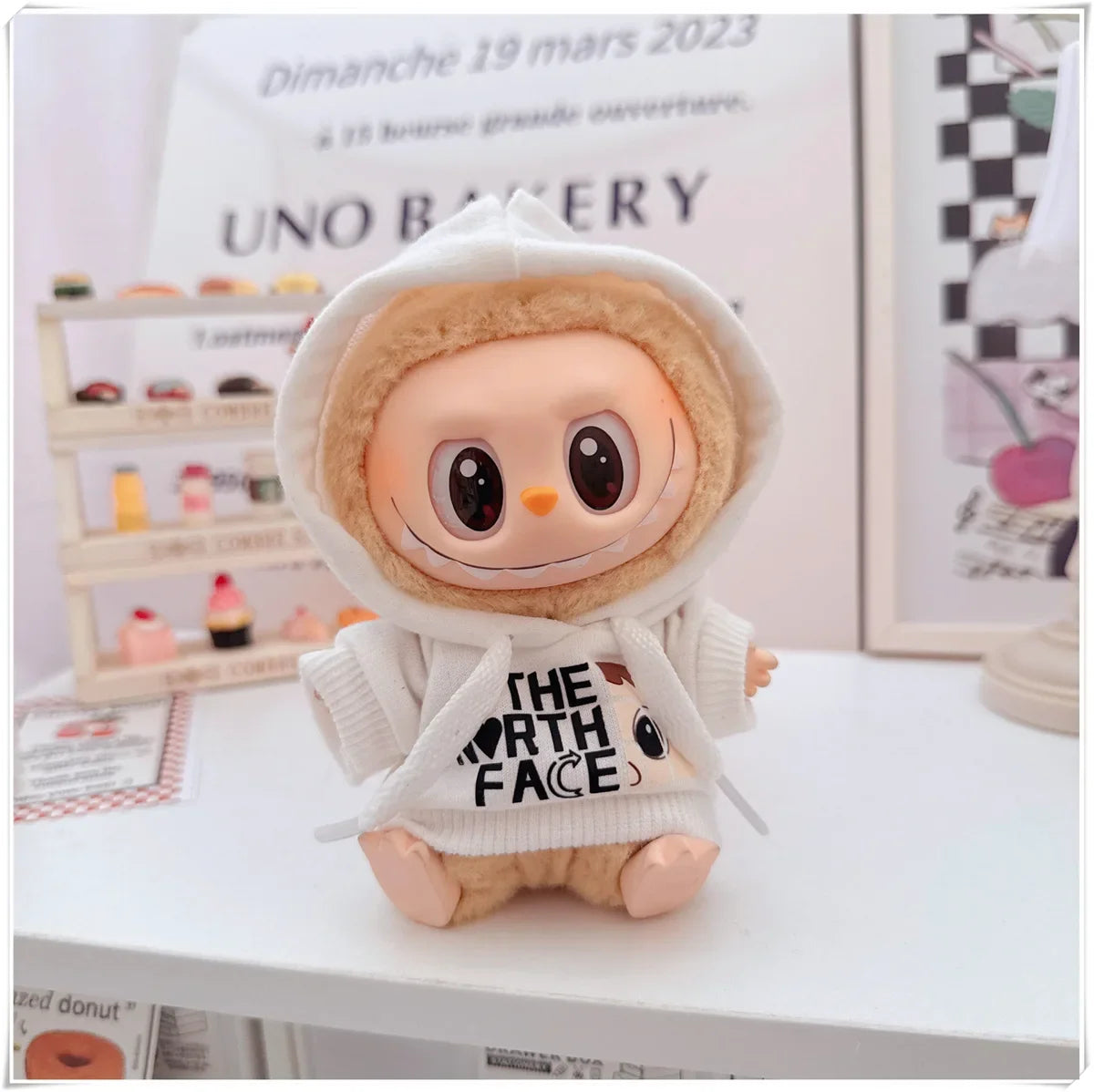 Vêtements de poupée Labubu, ensemble sweat à capuche et pantalon tendance, accessoires pour poupées Labubu Idol V1 V2, peluche universelle de 15/17 cm