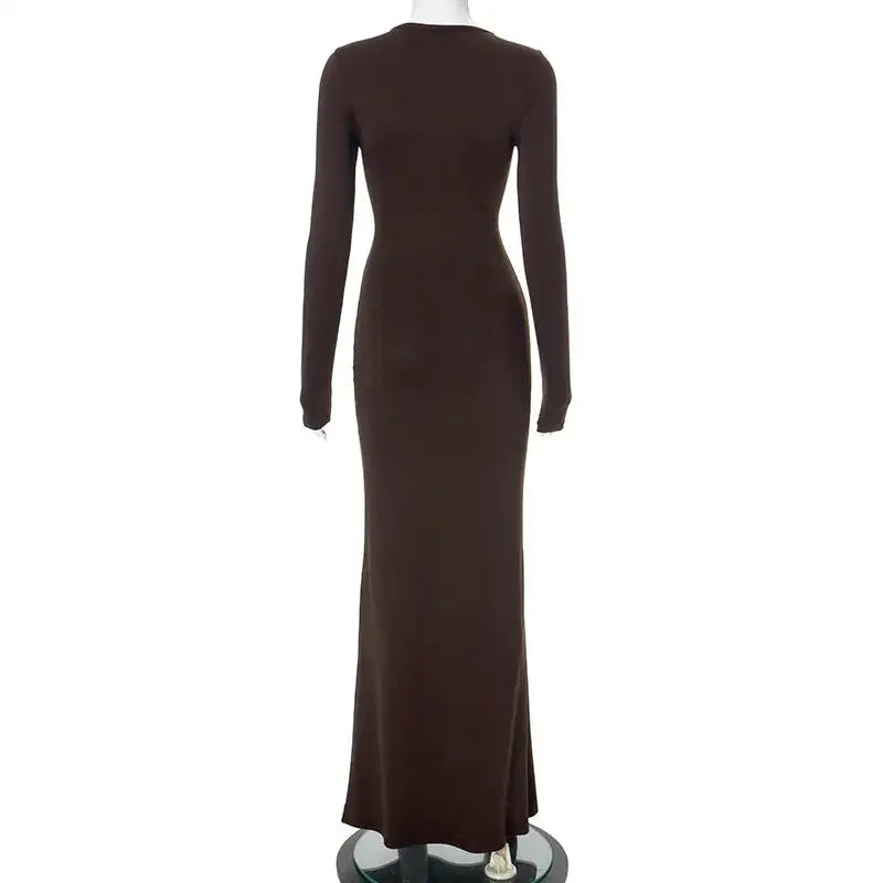 Nsauye Casual Basic Long Dress Women Holiday Autumn Winter Evening Birthday Party Night Club Sexy Elegant Dress Outfits 2024 - Lootquake