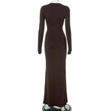 Nsauye Casual Basic Long Dress Women Holiday Autumn Winter Evening Birthday Party Night Club Sexy Elegant Dress Outfits 2024 - Lootquake