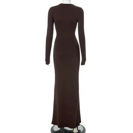 Nsauye Casual Basic Long Dress Women Holiday Autumn Winter Evening Birthday Party Night Club Sexy Elegant Dress Outfits 2024 - Lootquake