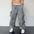 Harajuku Oversized Cargo Parachute Pants Men Streetwear Vintage Y2k Hip Hop Wide Leg Joggers Baggy Casual Sweatpants Techwear - Lootquake
